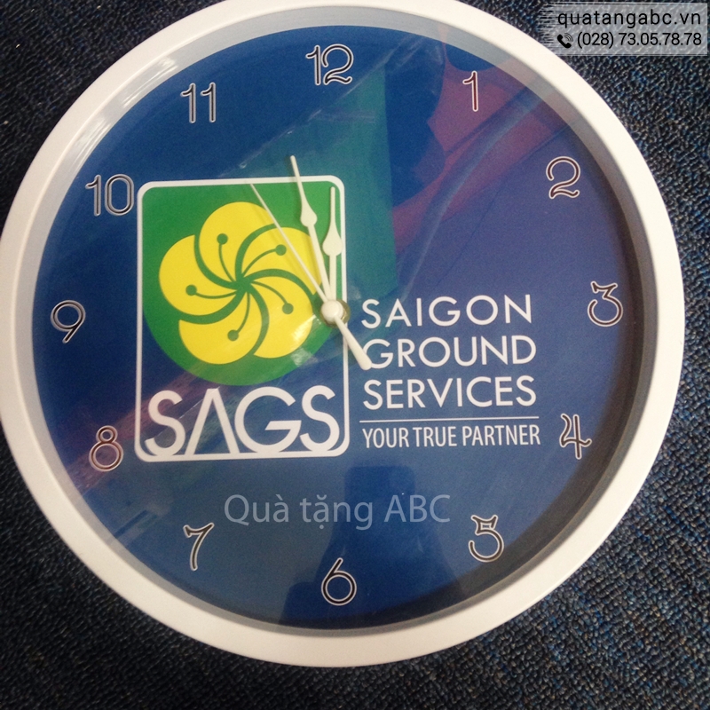 INLOGO sản xuất đồng hồ treo tường cho công ty SAGS