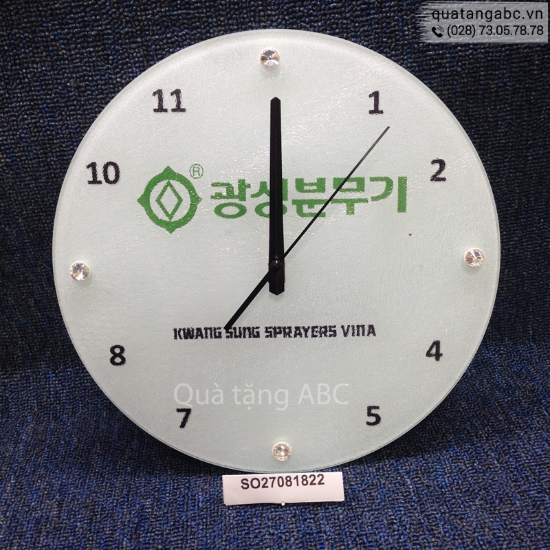 INLOGO sản xuất đồng hồ treo tường cho công ty KWANG SUNG SPRAYERS VINA